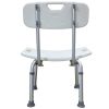 Medical Bathroom Safety Shower Tub Aluminium Alloy Bath Chair Seat Bench with Removable Back White YF