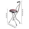 Hold 187.4 Lbs Folding 2-in-1 Folding Cane Seat ,Thickening Travel Seat and Cane, Four-Leg Folding Walking Stick, Stainless Steel Lightweight Folding