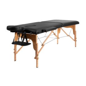 Portable Massage Table Adjustable Facial Spa Bed (Color: Black, Type: Beauty & Health Supplies)