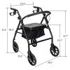 Four Wheel Walker Rollator with Fold Up Removable Back Support YF